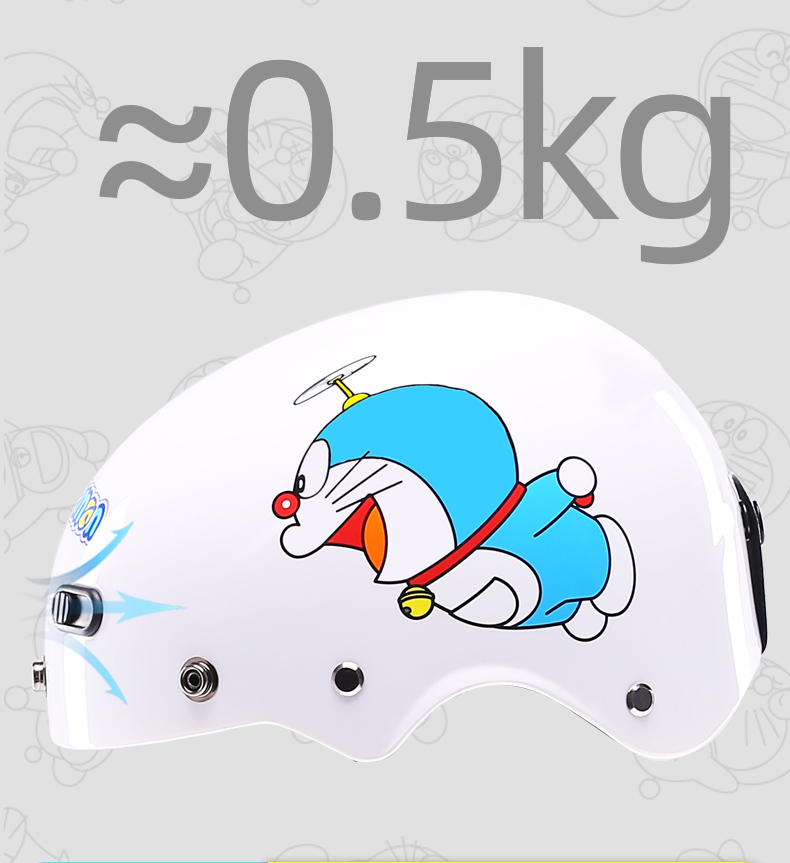 var儿童哆啦a梦电动摩托车头盔男孩四季通用可爱女孩冬季安全帽3c