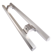 KFC door Glass door handle Double open frame door fire door handle Silver black extended space aluminum handle