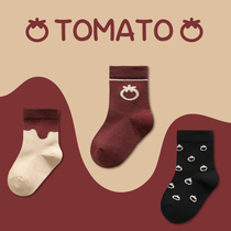 Children socks Autumn Winter 2 years old baby 9 pure cotton spring autumn season male and female child 1-3 middle cylinder 5 South Korea 7 Chains kid