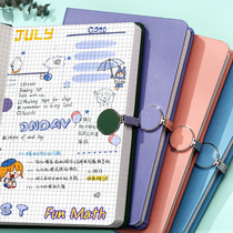 a5 grid book hand-painted square book Simple ins Wind cute girl heart hand book creative hand account diary pixel grid book thick notebook notebook