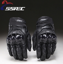 New SSPEC motorcycle racing carbon fiber protective shell gloves rider locomotive anti-fall short glove SCG-7106