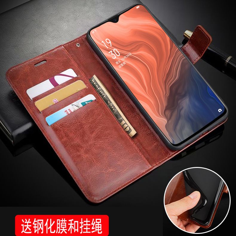 oppoPCDT1O mobile phone protection shell leather clip reno Z shell 6 4 inch renoz protective sleeve clamshell opop new opop wallet 0pp0 silicone gel p