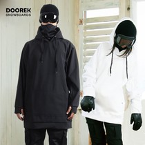 Mushroom head doorek mens and women soft shell high waterproof black and white ski sweatshirt ski suit custom ski suit