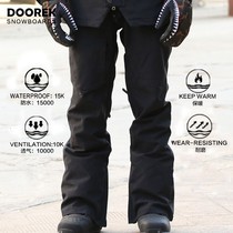 New DOOREK ski pants mens and womens single double board waterproof 15000 plus velvet warm ski pants