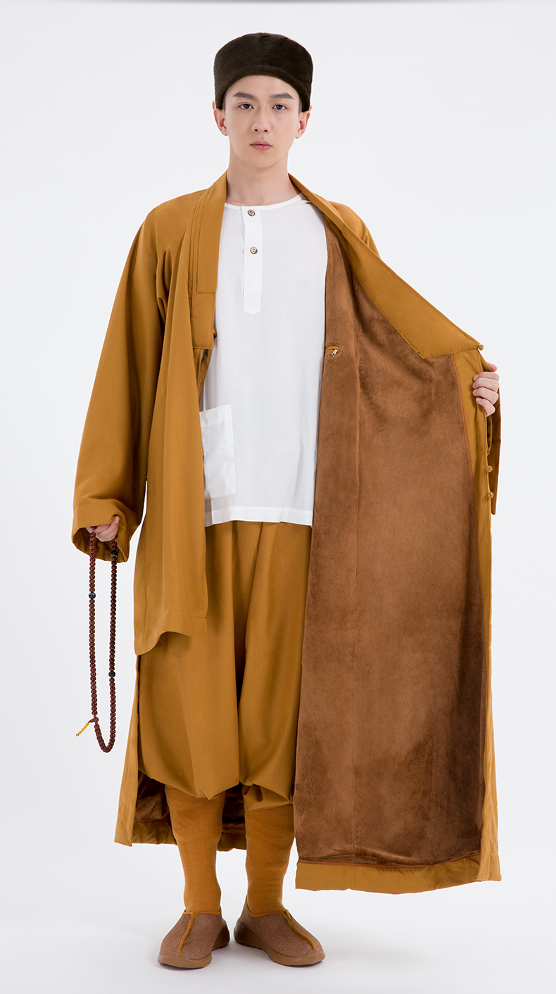 觉牌僧服冬季绒棉袄长褂僧袍大褂僧衣出家僧人和尚服保暖小褂