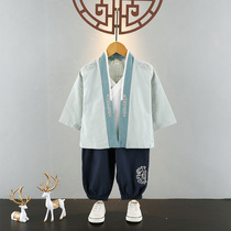 Boy Han clothes fake Two children Improved ancient clothes Spring and autumn children Chinese wind child clothing retro clothes old clothes baby Tang suit