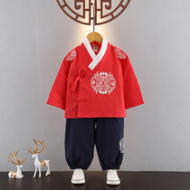 Baby Down with children Chinese Wind Han clothes boysyear old gowns retro clothes boys ancient clothes less Lords clothes for spring and autumn