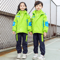 Primary and middle school students jackets uniforms class uniform kindergarten yuan fu Spring and Autumn Winter thickening movement detachable three-piece suit
