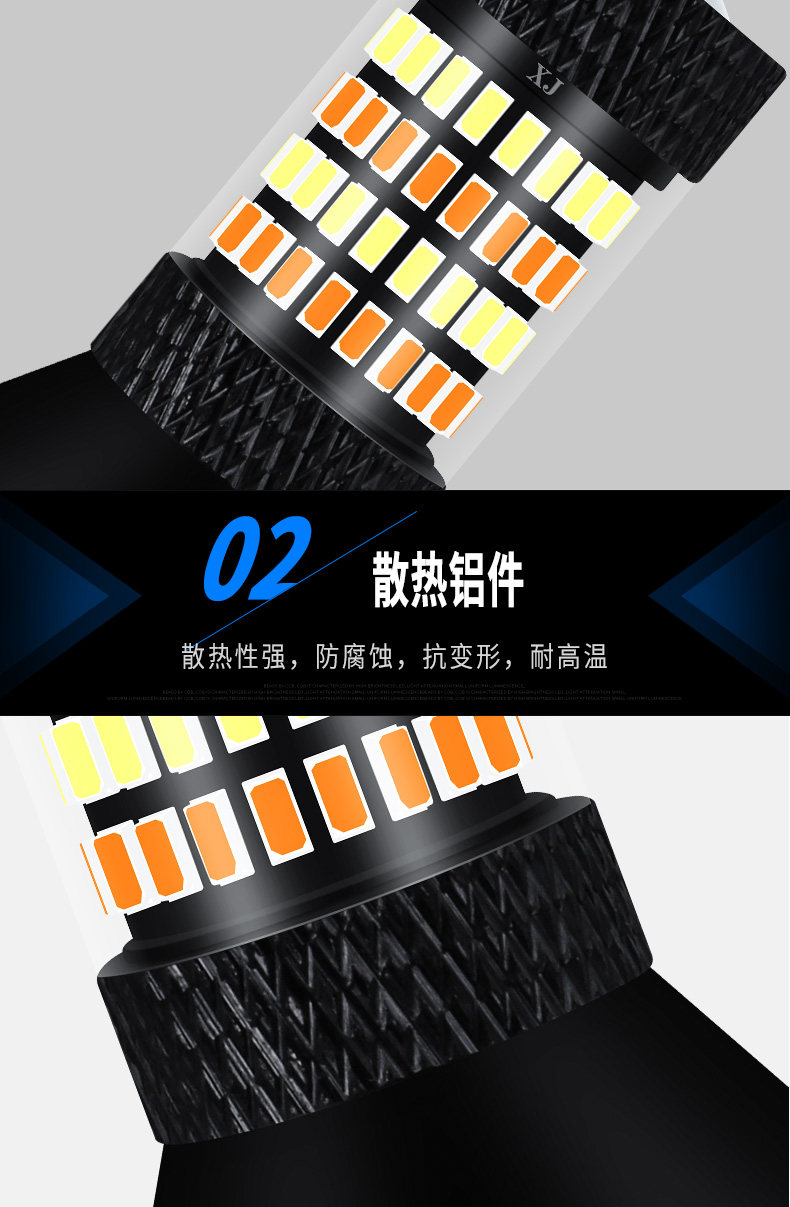 Car LEDT20 two-color turn signal BA15S decoding steering daytime running light T151156 taillight 96SMD wholesale