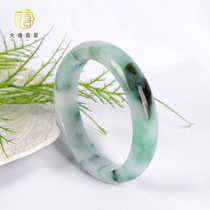 Great Jubilee Myanmar natural Class a Jade Jade waxy ice seed floating blue flower bracelet child noble concubine female Taobao live broadcast