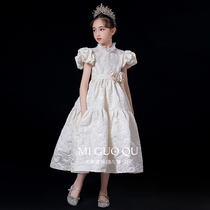 Girls dress childrens puffy princess dress high-end catwalk piano performance little girl birthday bubble sleeve evening dress