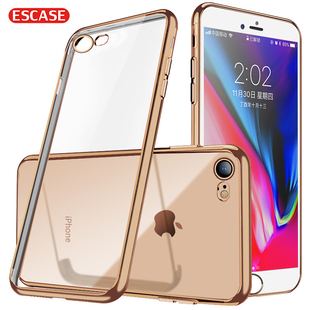 iphonex手机壳苹果7全包防摔8硅胶xsmax透明XR电镀软壳网红保护套