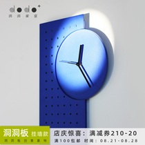 Hole board combination creative clock ins Nordic metal decoration storage entrance bathroom mirror Klein blue