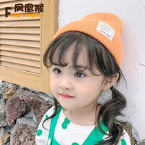 Korean childrens wool hat new warm baby infant autumn and winter hat Mens and womens candy color knitted hat