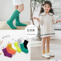 Childrens socks spring and autumn thin section girls pile socks Child boys Korean style tide children medium tube stockings