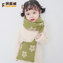 Childrens crossbody bag Winter girls small bag Hyun-ya wind Korean version of wool knitting boy baby shoulder coin purse