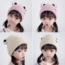 Baby wool hat knitted autumn and winter children plus velvet girls baby boys Korean tide