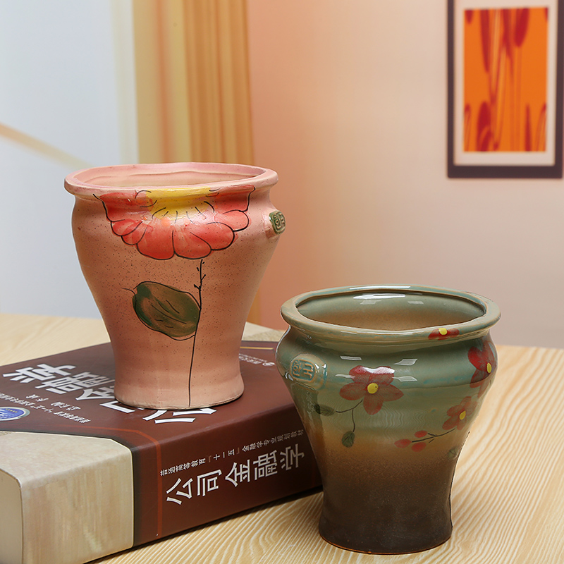 Fleshy potted plant violet arenaceous coarse pottery plastic green, the plants and colorful contracted ceramic creative small potted meat more move