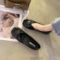 Summer bean shoes Summer station comfortable small black shoes occupational soft soles anti-skid women shoes are not tired feet and flat shoes