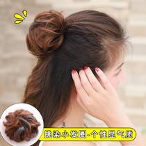 Real hair half-ball head ancient costume hair hair coil wig pick-up Mini small hair ring fluffy natural flower bud hair bun