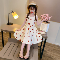 girls' summer dress 2022 new western style children's dotted dress summer little girl's vest princess dress