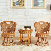 Tenchair Indonesia Real Rattan Chair Tea Table Swivel Chair Cool Chair Balcony Casual Rattan Chair Three Sets of rattan choreography