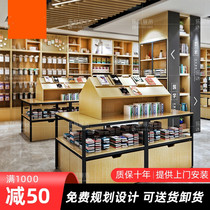 Cabinet Stationery Shop Shelving Shelving Stationery Supplies Pen Show Shelf Bookshop Wood Bifacial Middle Island Shelf Display Cabinet