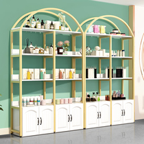 Beauty Salon Skincare Shelf Show Hand Office Cosmetics Live Display Cabinet Hairdressers Display Shelf Multilayer Light Lavish