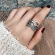 Ring female INS tide Korean fashion personality simple diamond retro decoration exaggerated tide European food rings Ring female INS tide Korean fashion personality simple diamond retro decoration exaggerated tide European food rings