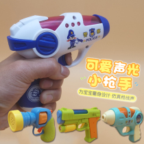 1-2-3-year-old child mini projection electric gun sound and light hand grab boy little child grab police baby toy gun