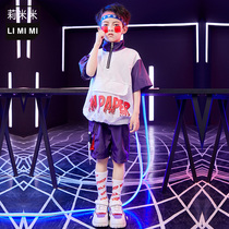 Childrens Street Dance Set Summer Boys Hip Hop Loose Short Sleeve Performance Clothes Korean Handsome Jazz Dance Performance