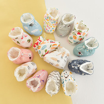 Newborn baby shoes winter baby warm shoe cover spring and autumn winter do not fall foot protection thick cotton toddler shoes