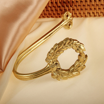 Brass Retro Curtain Hook European Style Gold Drapes Shield Nordic Light Lavish Hanging Accessories American Carved Wall-mounted Wall Hook Hooks