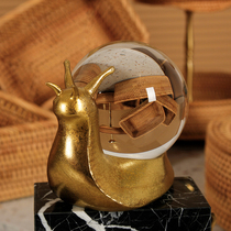 Creative Brass Light Lavish Crystal Ball Swing Piece Nordic Modern Desk Face Hem room TV Cupboard Home Decoration