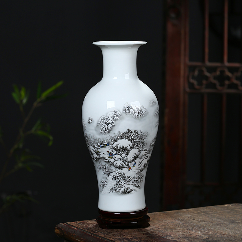 Jingdezhen ceramics modern furnishing articles furnishing articles home decoration flower arranging dried flower vase sitting room study ceramic bottle