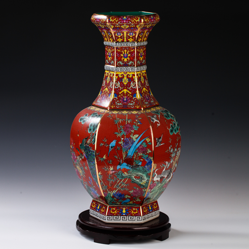 Jingdezhen ceramic vases, the sitting room porch decoration archaize enamel vase enamel vase furnishing articles