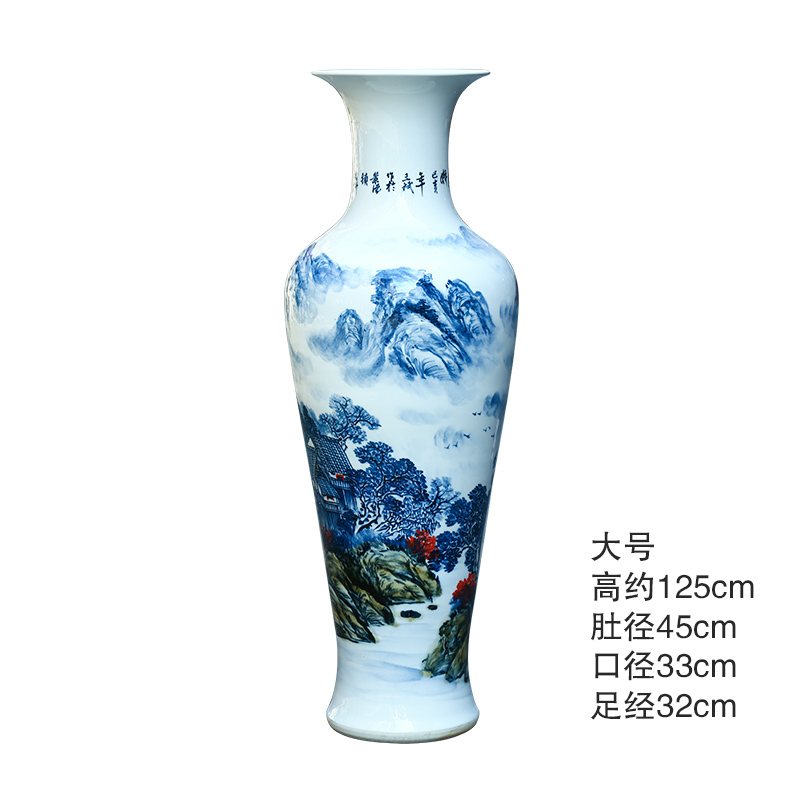 Jingdezhen ceramics hand - made porcelain vase landscape of large sitting room of Chinese style villa TV ark adornment furnishing articles