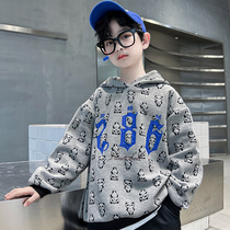 Boys' Guardian Chunqiu 2022 new children's foreign-style hooded long-sleeved tops male boys fashionable t-shirts