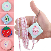 Mini portable small tape measure clothing 1 5m soft ruler waist hip circumference cartoon cute three-dimensional ruler 2m tape measure