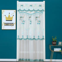 Manben exempt from punching mosquito-proof door curtain double-yarn double-open lace partition curtain magic sticker telescopic rod double with curtain