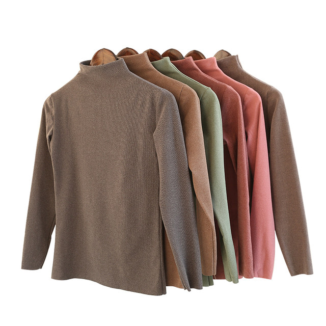 Cation shirt female Korean new autumn and winter high-elastic solid half high collar long-sleeved shirt wild warm sweater to keep warm Cation shirt female Korean new autumn and winter high-elastic solid half high collar long-sleeved shirt wild warm sweater to keep warm