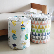 Nordic fabric foldable bag mouth closing dustproof dirty clothes basket toy clothes dormitory dirty clothes storage basket bucket