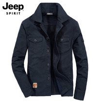 JEEP mens tooling shirt mens spring and autumn jacket 2022 new trend casual loose jacket autumn mens clothing