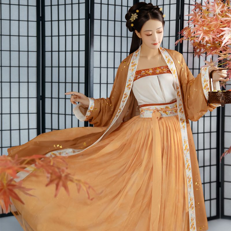 黛丽仙姿-【海棠令】汉服女原创宋制褙子抹胸吊带齐腰襦裙三件套