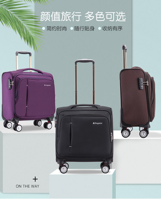 Canvas trolley case universal wheel 18 inch boarding case men and women business travel suitcase small captain password waterproof luggage Canvas trolley case universal wheel 18 inch boarding case men and women business travel suitcase small captain password waterproof luggage