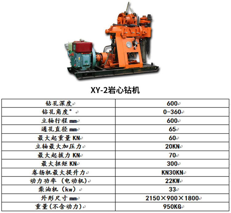 xy-4型钻机 参数图片