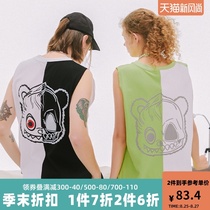CONCORD bear short-sleeved vest mens national tide brand ins loose top contrast color oversize couple t-shirt summer