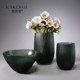 Kai Diqi green meal tabletop striped vase decoration living room inserted dried flower glass home accessories gardening flowers bottle Kai Diqi green meal tabletop striped vase decoration living room inserted dried flower glass home accessories gardening flowers bottle