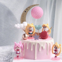 Cake ornaments 4 base beautiful girl girl gift creative scene dessert table decoration spot hot sale