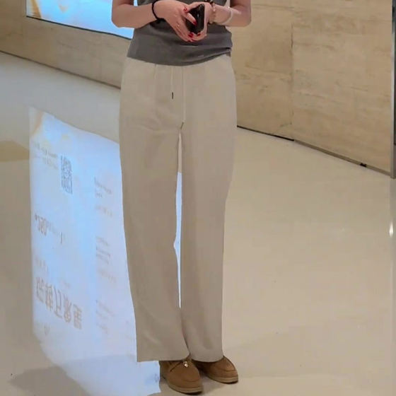 White casual linen wide-leg pants for women 2025 summer new style slim slim versatile simple commuter straight pants
White casual linen wide-leg pants for women 2025 summer new style slim slim versatile simple commuter straight pants